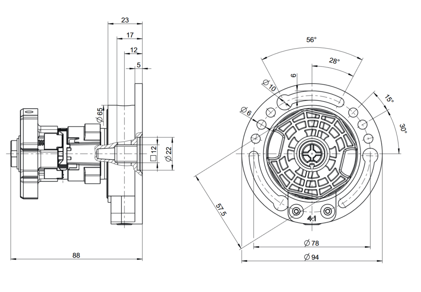 Geiger Universal Kegelradgetriebe für Rollläden