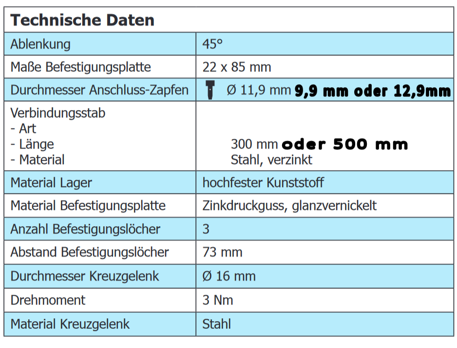 Fertige Kurbelstange mit 45° Gelenklager 22x85mm 3-Loch-Ausführung