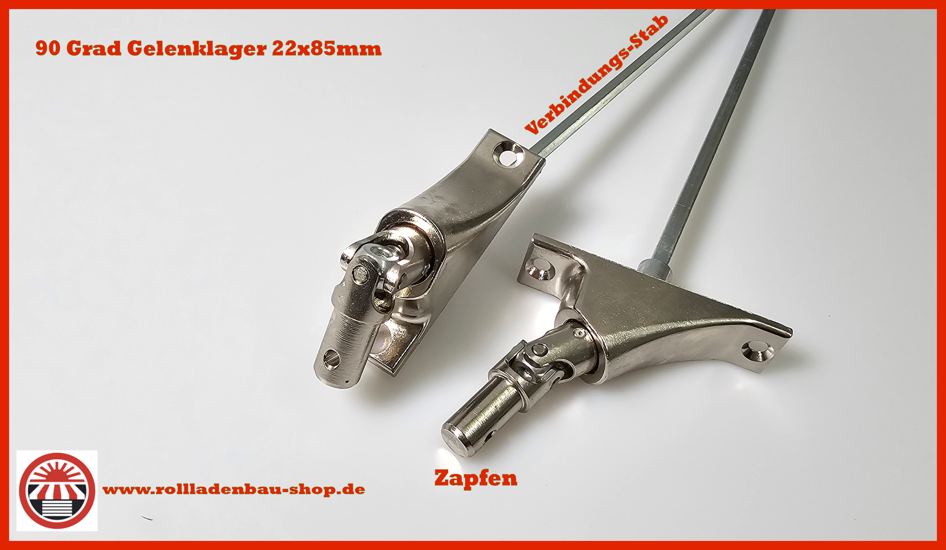 Fertige Kurbelstange mit 90° Gelenklager 22x85mm – rollladenbau-shop